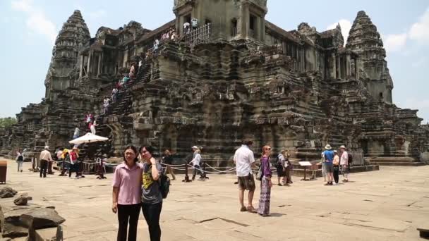 People in Angkor Wat — Stock Video
