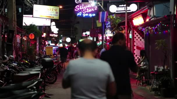 Distrito de luz vermelha em Pattaya, Tailândia — Vídeo de Stock