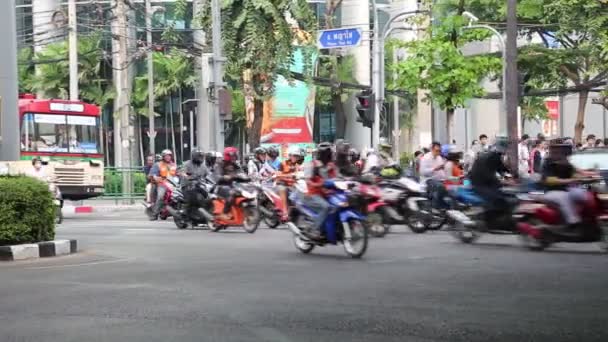 Tráfego rodoviário em Bangkok, Tailândia — Vídeo de Stock