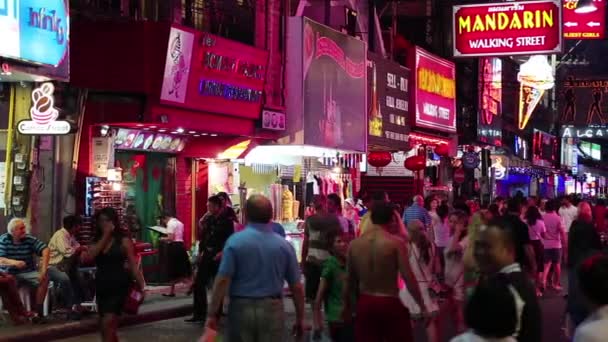 Rotlichtviertel in Pattaya, Thailand — Stockvideo