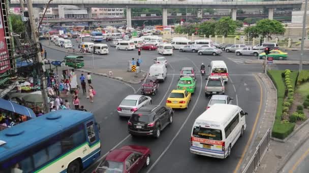 Bergerak lalu lintas di Bangkok — Stok Video