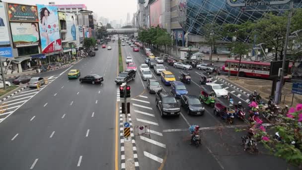 Közúti forgalom, Bangkok, Thaiföld — Stock videók