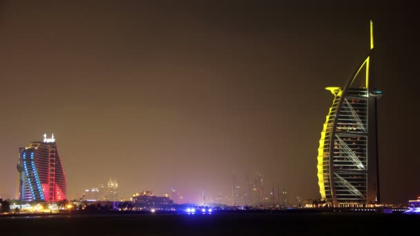 Burj Al Arab and Jumeirah hotels — Stock Video