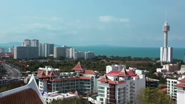 Ciudad de Pattaya y Golfo de Siam — Vídeos de Stock