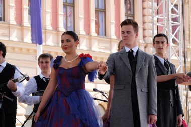 19. yüzyıl sırasında 50 Uluslararası Folklor Festivali Zagreb geleneksel şehir giyim grup Ösek 1862 Ösek, Hırvatistan dan üyeler