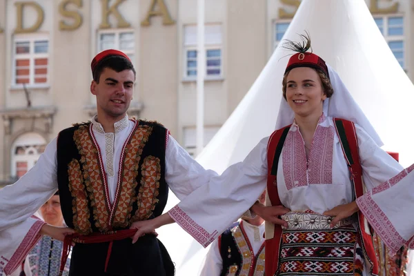 Leden van de folkgroep uit Vrlika, Kroatië tijdens de 50e internationale Folklore Festival in Zagreb — Stockfoto