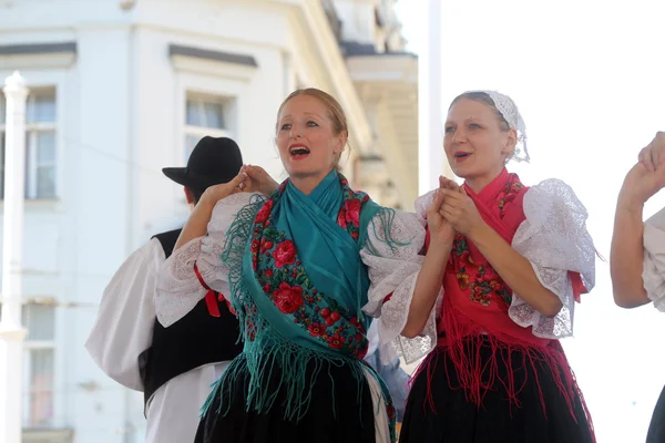 ザグレブの 48 国際民俗祭の間にクロアチアからの民族グループの veseli medimurci のメンバー — ストック写真