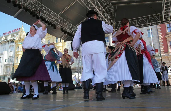 Halk grupları veseli medimurci Hırvatistan Zagreb 48 Uluslararası Folklor Festivali sırasında üyeleri — Stok fotoğraf