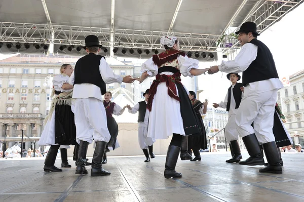 Mitglieder der Folkloregruppe seljacka sloga aus donja dubrava, Kroatien während des 48. Internationalen Folklorefestivals in Zagreb — Stockfoto