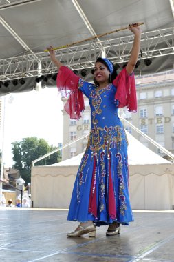 Zagreb 48 Uluslararası Folklor Festivali sırasında Mısır'dan halk grupları Mısır Millî folklor topluluğu üyeleri