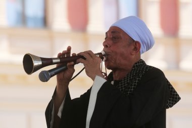 Zagreb 48 Uluslararası Folklor Festivali sırasında Mısır'dan halk grupları Mısır Millî folklor topluluğu üyeleri