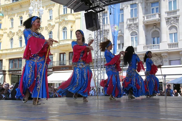 Medlemmar i grupper folk egyptiska nationella folkloren truppen från Egypten under den 48: e internationell folklorefestivalen i zagreb — Stockfoto