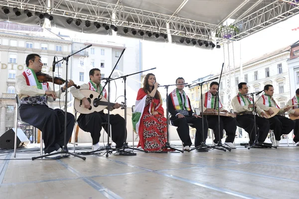 Členové lidové skupiny payiz od sulaimaniya, Irák, Kurdistán během 48 Mezinárodní folklórní festival v Záhřebu — Stock fotografie