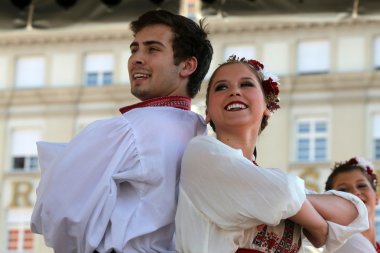 selkirk, manitoba, Kanada Ukrayna dance ensemble troyanda Zagreb 48 Uluslararası Folklor Festivali sırasında halk grubu