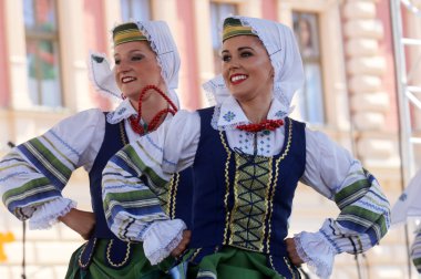 selkirk, manitoba, Kanada Ukrayna dance ensemble troyanda Zagreb 48 Uluslararası Folklor Festivali sırasında halk grubu