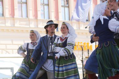 selkirk, manitoba, Kanada Ukrayna dance ensemble troyanda Zagreb 48 Uluslararası Folklor Festivali sırasında halk grubu