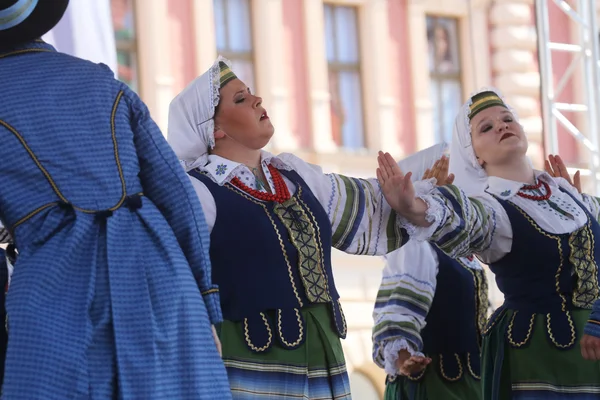 Folkmusik grupp selkirk, manitoba, ukrainska dance ensemble troyanda från Kanada under 48 internationell folklore festival i zagreb — Stockfoto