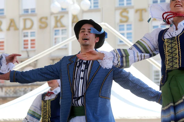 Folkloregruppe selkirk, manitoba, ukrainisches Tanzensemble troyanda aus Kanada während des 48. Internationalen Folklorefestivals in Zagreb — Stockfoto