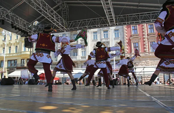 Miembros del grupo folclórico Selkirk, Manitoba, Ukrainian Dance Ensemble Troyanda de Canadá durante el 48º Festival Internacional de Folclore en Zagreb —  Fotos de Stock