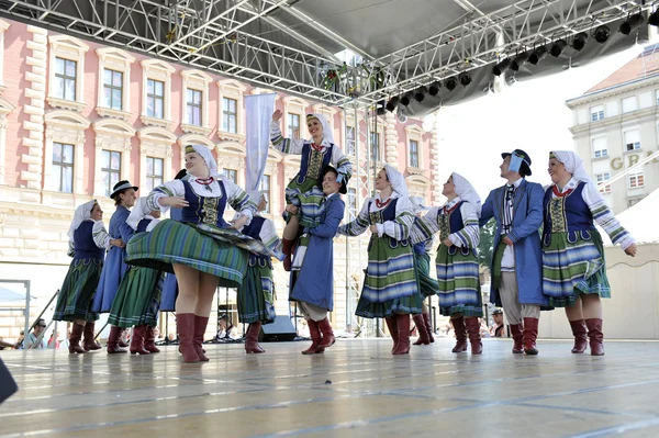 Members of folk group Selkirk, Manitoba, Ukrainian Dance Ensemble Troyanda from Canada during the 48th International Folklore Festival in Zagreb — Stock Photo, Image