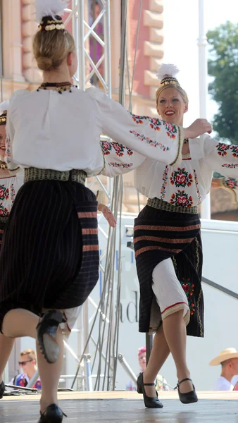 Medlemmar av folk grupp edmonton (alberta), ukrainska dansare viter från Kanada under 48 internationell folklore festival i zagreb — Stockfoto