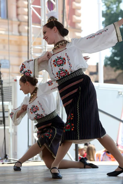 Nép, tagok csoport edmonton (alberta), ukrán táncosok viter Kanadából alatt Zágráb 48 nemzetközi folklór fesztivál — Stock Fotó