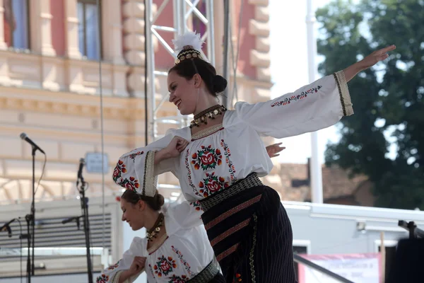 Členové lidové skupiny edmonton (alberta), ukrajinská tanečníci viter z Kanady během 48 Mezinárodní folklórní festival v Záhřebu — Stock fotografie