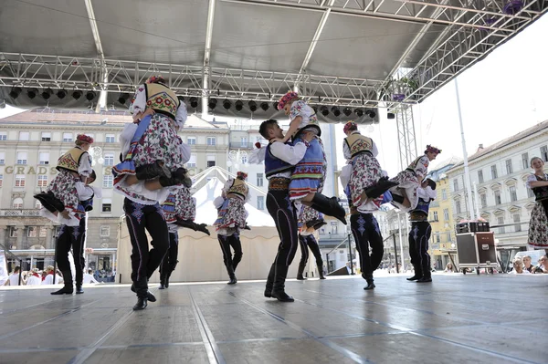 Členové lidové skupiny edmonton (alberta), ukrajinská tanečníci viter z Kanady během 48 Mezinárodní folklórní festival v Záhřebu — Stock fotografie