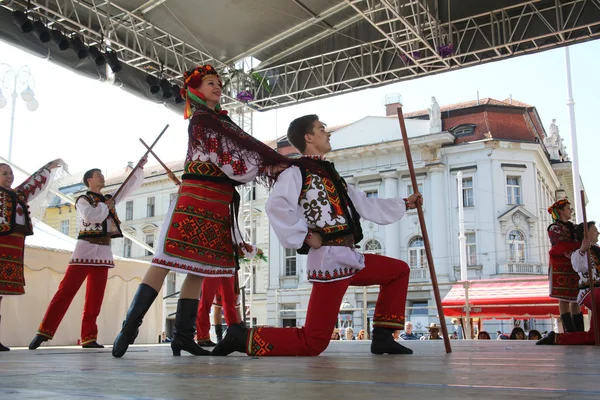 Členové lidové skupiny edmonton (alberta), ukrajinská tanečníci viter z Kanady během 48 Mezinárodní folklórní festival v Záhřebu — Stock fotografie