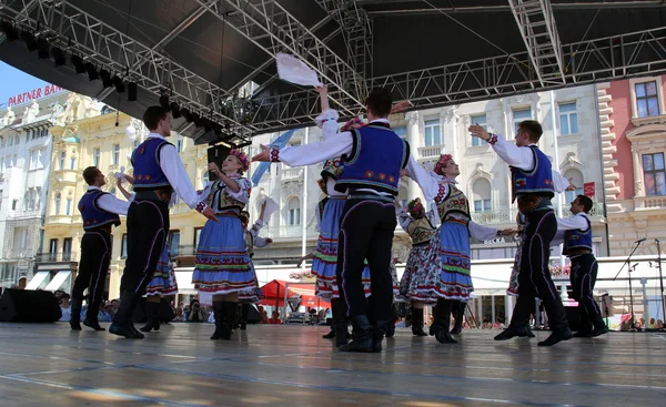 Grup üyeleri halk edmonton (alberta), Kanada Ukrayna dansçılar viter 48 Uluslararası Folklor Festivali Zagreb Merkezi — Stok fotoğraf