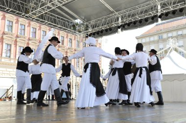 üyeler halk grupları St jerome strigova, Hırvatistan Zagreb 48 Uluslararası Folklor Festivali sırasında gelen