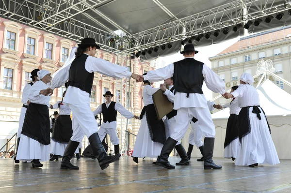 Členové folk skupiny sv. Jeroným z strigova, Chorvatsko během 48 Mezinárodní folklórní festival v Záhřebu — Stock fotografie