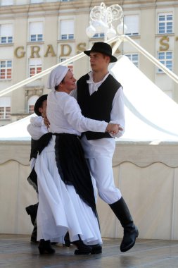 üyeler halk grupları St jerome strigova, Hırvatistan Zagreb 48 Uluslararası Folklor Festivali sırasında gelen