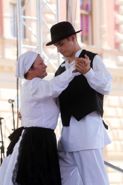 üyeler halk grupları St jerome strigova, Hırvatistan Zagreb 48 Uluslararası Folklor Festivali sırasında gelen
