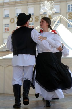 üyeler halk grupları St jerome strigova, Hırvatistan Zagreb 48 Uluslararası Folklor Festivali sırasında gelen