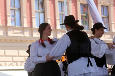 üyeler halk grupları St jerome strigova, Hırvatistan Zagreb 48 Uluslararası Folklor Festivali sırasında gelen