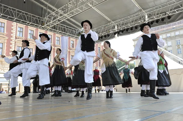 Leden van folk groep selacka sloga van nedelisce, Kroatië tijdens de 48ste internationale folklore festival in zagreb — Stockfoto