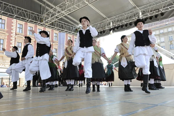 Członków Ludowej grupy sloga selacka z nedelisce, Chorwacji podczas 48 Festiwal Folklorystyczny w Zagrzebiu — Zdjęcie stockowe