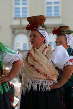 Grup üyeleri halk selacka sloga nedelisce, Hırvatistan Zagreb 48 Uluslararası Folklor Festivali sırasında gelen