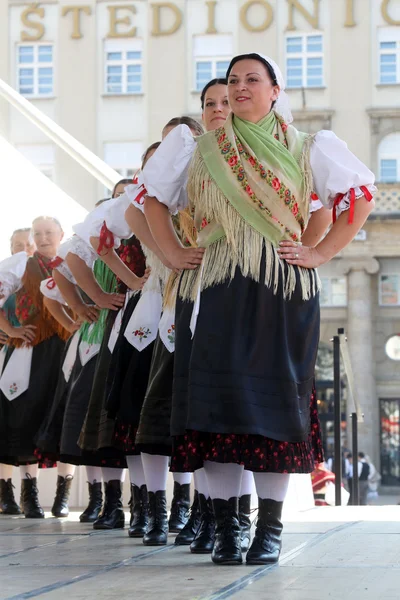 Members of folk group Selacka Sloga from Nedelisce, Croatia during the 48th International Folklore Festival in Zagreb — Stock Photo, Image