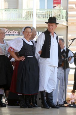 mihovljan, Hırvatistan Zagreb 48 Uluslararası Folklor Festivali sırasında halk grupları üyeleri