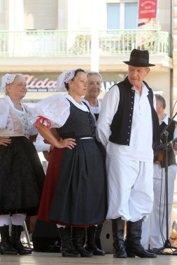 mihovljan, Hırvatistan Zagreb 48 Uluslararası Folklor Festivali sırasında halk grupları üyeleri