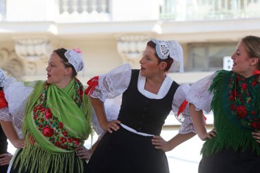 mihovljan, Hırvatistan Zagreb 48 Uluslararası Folklor Festivali sırasında halk grupları üyeleri