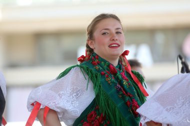 mihovljan, Hırvatistan Zagreb 48 Uluslararası Folklor Festivali sırasında halk grupları üyeleri