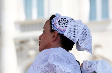 mihovljan, Hırvatistan Zagreb 48 Uluslararası Folklor Festivali sırasında halk grupları üyeleri
