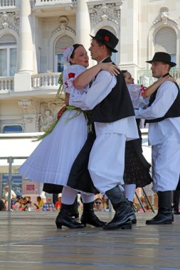 mihovljan, Hırvatistan Zagreb 48 Uluslararası Folklor Festivali sırasında halk grupları üyeleri