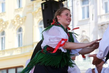 mihovljan, Hırvatistan Zagreb 48 Uluslararası Folklor Festivali sırasında halk grupları üyeleri