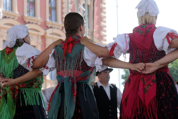 Medlemmar av folk grupp selacka sloga från nedelisce, Kroatien under 48 internationell folklore festival i zagreb — Stockfoto