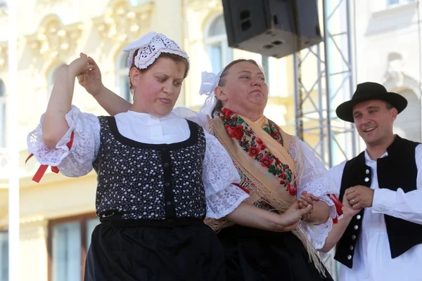 Leden van folkloristische groepen uit mihovljan, Kroatië tijdens de 48ste internationale folklore festival in zagreb — Stockfoto