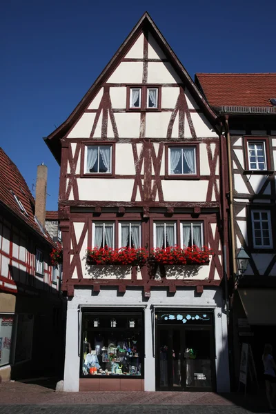 Vecchia casa a graticcio a Miltenberg, Germania — Foto Stock